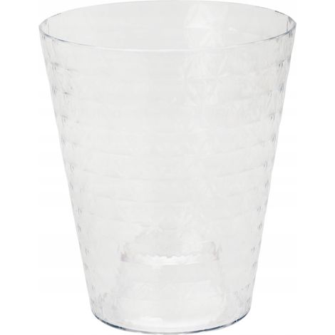 Pot de fleurs en plastique transparent avec couvercle pour orchidée, 13 cm, motif diamant