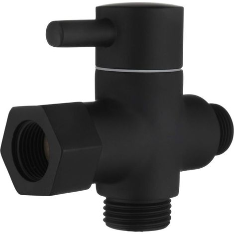 [NIEMALS VERWENDET] 3-Wege-Umschaltventil aus Messing, 3/8 Zoll auf 1/2 Zoll Adapter für Toilettenwasserleitung, Schwarz