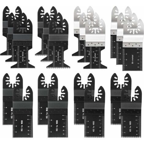 Lot De 20 Lames De Scie Oscillante Professionnelle Universelles Pour Scie Multifonction À Libération Rapide Fein Multimaster, Ryobi, Milwaukee, Bosch, Dremel, Dewalt, Rockwell, Makita Et Plus Encore (1/5)