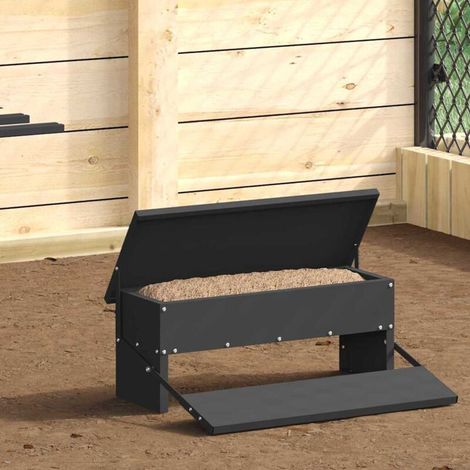 Hühnerfutterautomat mit Pedalantrieb, schwarz, 48,5 x 39,5 x 19 cm (1/5)