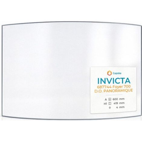 Vitre Invicta 687744 FOYER 700 D.O. PANORAMIQUE - Verre Courbe pour insert - 600 x 419 x 4 mm - 4 mm (1/5)