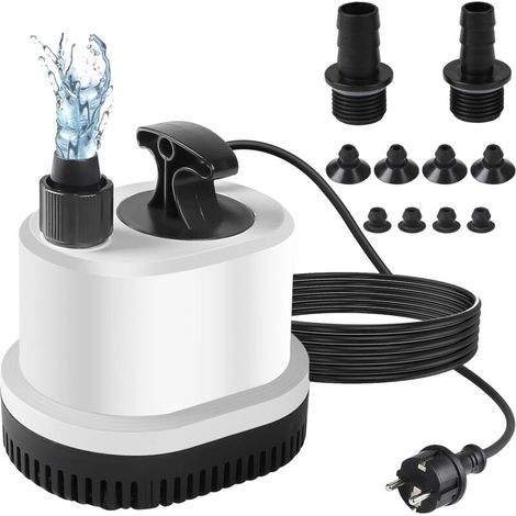 Mini pompe à eau ultra silencieuse pour aquarium, pompe submersible, capacité maximale1500l, 25W, 220 240V, pour bassin extérieur, fontaine, câble de 1,6 m, 3 buses, pompe à vide pour