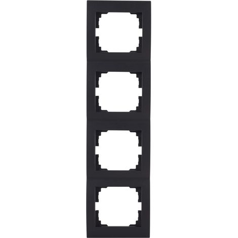 Cadre quadruple vertical LOGI – 4 postes – ABS mat noir – 294x81mm (1/2)