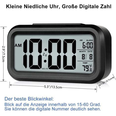 Sveglia Digitale da Tavolo con Luce Notturna Intelligente, Funzione Snooze, Display 12/24 Ore, Ideale per Dormitori e Regali (1/4)
