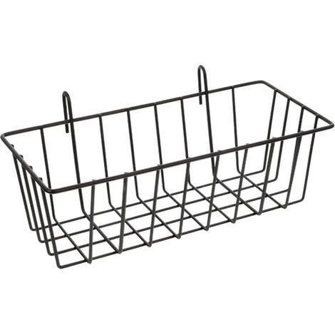 1 Panier Suspendu, Fer Noir, Étagère Murale Sans Perçage, Rangement Salle De Bain, Cuisine