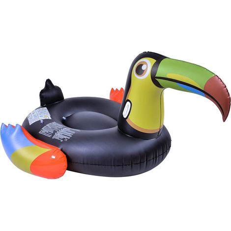 Trade Shop - Gonfiabile Forma Di Tucano Materasso Galleggiante Piscina Spiaggia 128x104x60cm 016142 - (1/5)