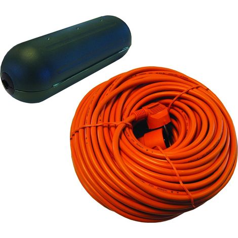 Boîtier étanche de Protection pour câbles + rallonge 1x16A 20m - Orange - Chacon