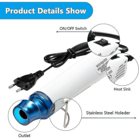 Mini pistolet à air chaud 220 V 300 W pour gaufrage (1/4)