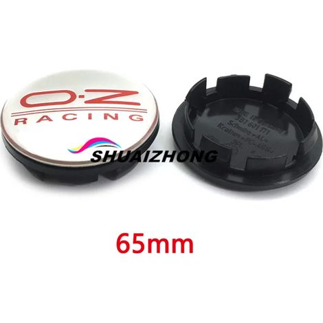 (65 mm Argent Rouge) 4 enjoliveurs de centre de roue de voiture 56 mm 60 mm 65 mm 68 mm compatibles avec les jantes, logo OZ Racing, emblème, accessoires de style extérieur (1/5)