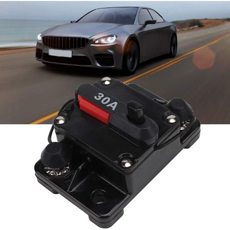 Disjoncteur Réinitialisable, Disjoncteur Stéréo Audio Stéréo en Ligne Réinitialisable 12 V 30 A/40 A/60 Fusible à Récupération Automatique (30A) (1/5)
