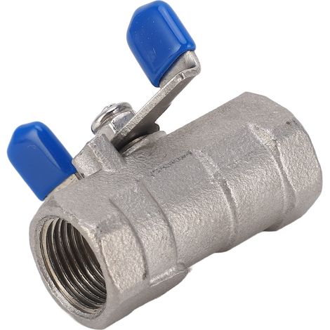 Vanne à bille papillon à passage intégral 3/8" NPT, filetage femelle DN10, 1,6 MPa, acier inoxydable, 1000WOG (1/5)