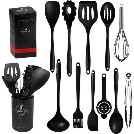 12pcs Set Ustensiles de Cuisine Silicone Résistants à la Chaleur (1/5)
