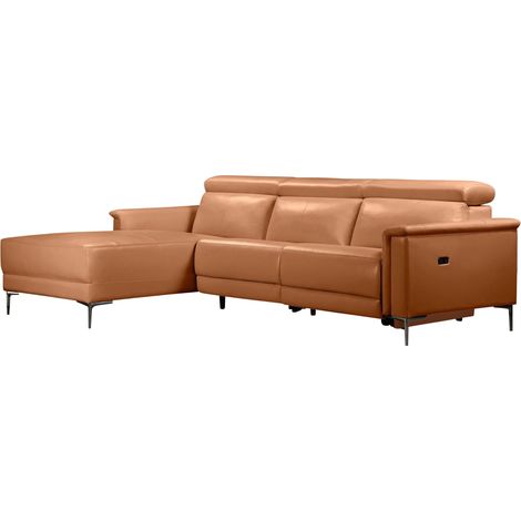 Lund-3 places 1 fauteuil inclinable à gauche électrique Cognac (1/5)