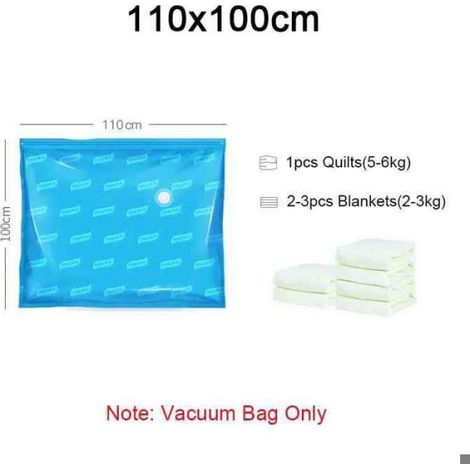Sac De Rangement Sous Vide - 100 x 110 cm - Pour Vêtements Couvertures Oreillers - Voyage Et Stockage Domestique - 2 Pièces
