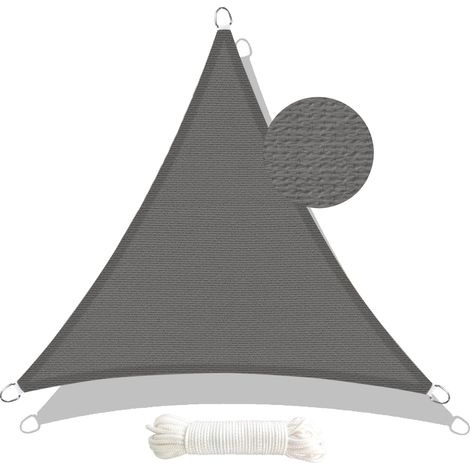 YMYNY Amazon Brand - Umi Voile d'ombrage Triangulaire HDPE 3x3x3m Toile Ombrage Anti 95% UV pour Terrasses Jardin - Anthracite (1/5)