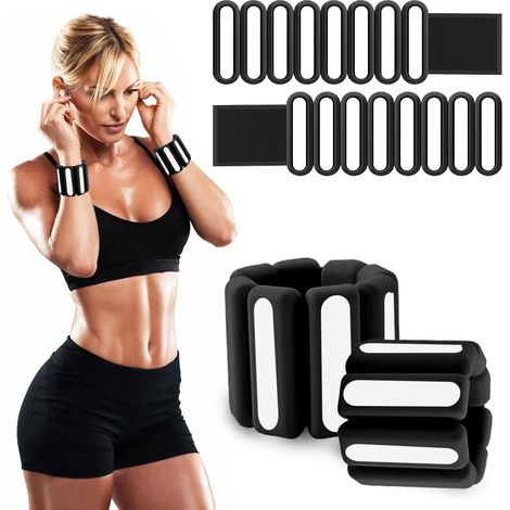 2 PCS Poids de Poignet Réglables, Poids de Cheville (0,45 kg), Poids Réglables, Poignets et chevilles, Bracelet de Remise en Forme pour Exercice Marche Jogging Yoga Pilates Aérobic (1/5)
