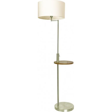 Pie de salón Sirio conexión USB 1xE27 cuero pantalla beige (1/4)