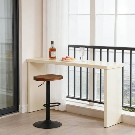 Sedia bar girevole regolabile in legno OKMYHOME (1/4)