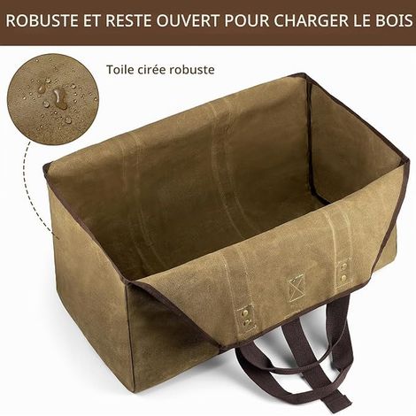 Extra Large Firewood Log Holder Waterproof Canvas Firewood Holder with Shoulder Strap for Easy Transport (1/3)