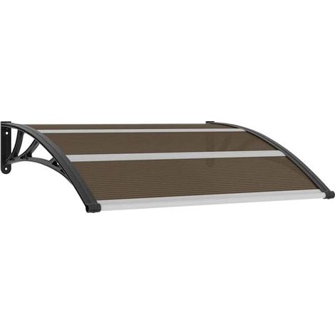 Auvent de Porte 120x100cm Noir - Polycarbonate Protection Entrée-x (1/5)