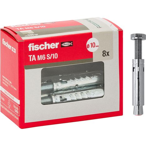 Cheville à Douille pour Fixations Lourdes TA M6 S/10 en Acier galvanisé Inoxydable, avec vis/Boite de 8 (1/5)