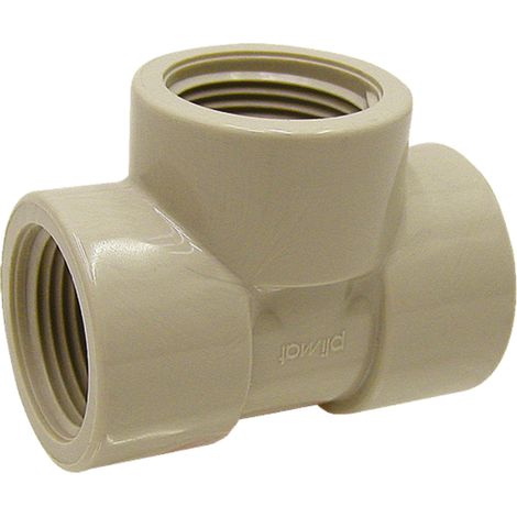 Raccordo a T in PP, filettatura interna 3/4", 10 bar, connettore per linea di irrigazione a goccia 0330409
