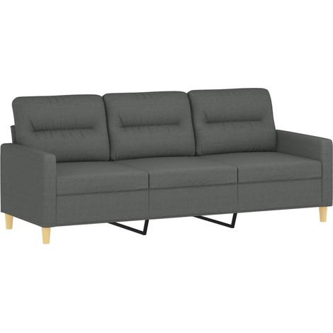 vidaXL Divano a 3 Posti Grigio Chiaro 180 cm in Tessuto (1/5)