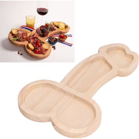 Planche Apéritif Originale 24cm 3 Parties Sans BPA Plateau Fromage Bois de Hêtre Pratique pour Cadeau Fête de Pendaison de Crémaillère (1/5)