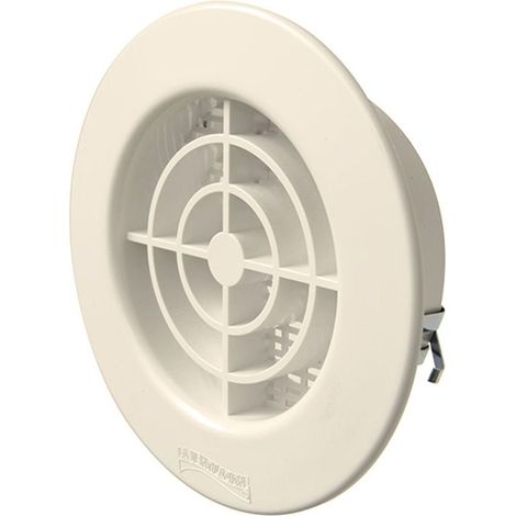 Grille ronde à encastrer plastique avec moustiquaire - Sable - Ext. Ø147 mm - Tube Ø125 mm - First Plast (1/3)
