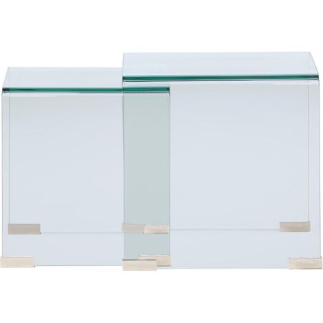Telemark tables gigognes, 2 pièces, verre clair. (1/5)