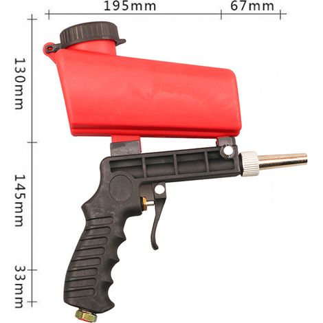Tragbares 1/4"-Druckluft-Sandstrahlgerät (90 psi) für ABS, einstellbarer Durchfluss, Sprühpolieren, Rostentfernung