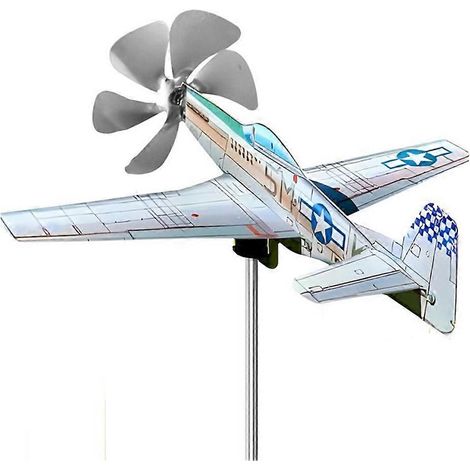 Girouette 3D en forme d'avion, éolienne de jardin anti-métal, à brancher, résistante aux intempéries (1/5)