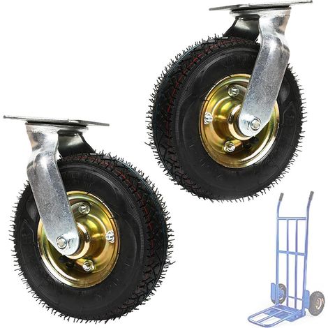 Lenkrollen, robuste, feste Industrierollen, 6 Zoll, stoßdämpfende und pannensichere Räder, industrielle Transporträder für Karren, Ersatzrad, 2 Stück (1/5)