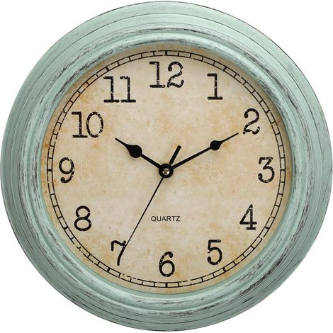 Horloge murale à quartz rétro silencieuse sans tic-tac (12 pouces)