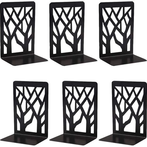 3 Paire Cale Livre Libliothèque Serre Livres Metal Bloc Livre pour Etagere (1/5)