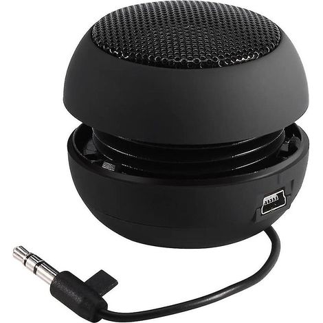 Mini-Reiselautsprecher mit 3,5-mm-Audiokabel, eingebautem Niederspannungsakku und einziehbarem S-förmigem Design.
