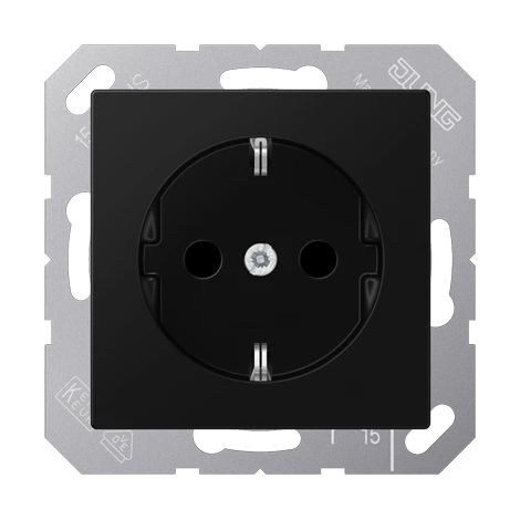 Jung Presa SCHUKO®, 16 A 250 V , SAFETY+, Termoplastico verniciato, Serie A, nero grafite opaco A 1520 BFKI SWM