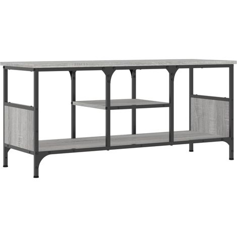 Mobile TV multimediale scaffale per televisione televisore buffet sala da pranzo soggiorno camera da letto sonoma 100 x 35 x 45 cm derivati del legno e ferro grigio 020028335