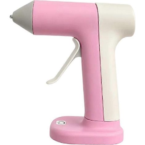 Pistolet à colle sans fil à préchauffage rapiderechargeableroseidéal pour les loisirs créatifs et les réparations à domicile. (1/3)