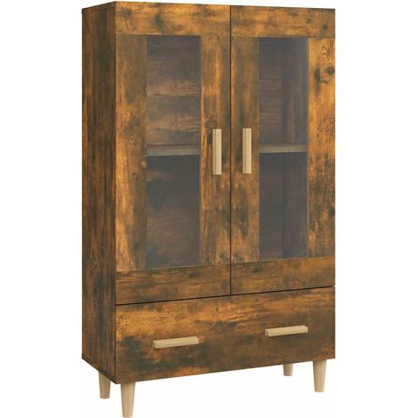 Buffet haut Chêne fumé 70x31x115 cm Bois d'ingénierie (1/4)