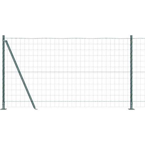 Clôture avec poteau Vert 1,2 x 10 m Acier et PVC (1/5)