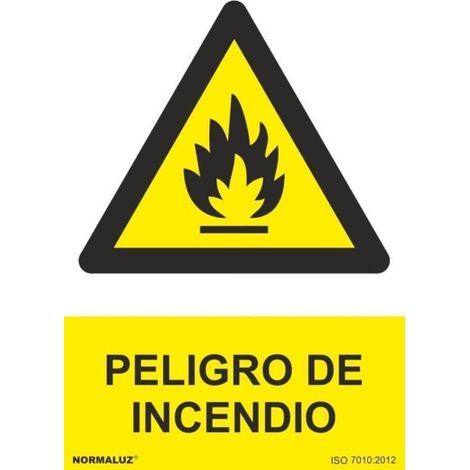 Señalización con tintas UV Peligro de Incendio SEKURECO                         100 x 150 mm                          ADHESIVOS DE VINILO (1/2)