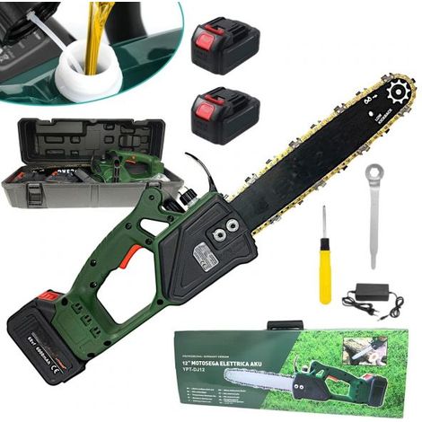 Motosega a Batteria con Lama da 12" 30cm con Serbatoio Olio Automatico 2X68V 6AH (1/5)
