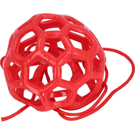 Hängender Futterball aus Gummi mit Gitterdesign, leicht und weich, für Pferde, geeignet für Zuhause und Bauernhof, Rot (1/5)