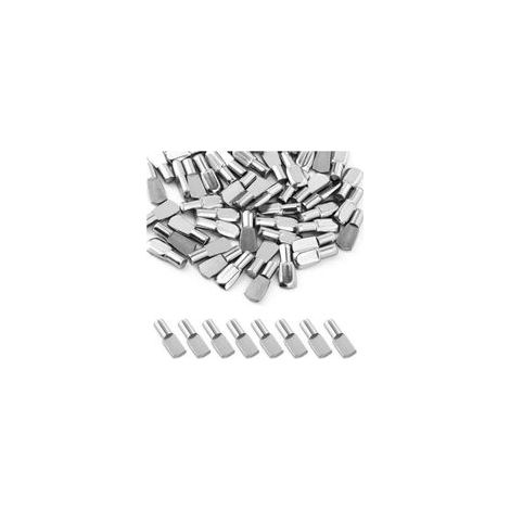 Lot de 100 Taquet Etagere pour Meubles Goupille Chevilles Support Etagere en Métal Nickelé,de (1/5)