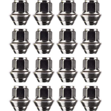 Set di dadi per cerchi in lega. M12 x 1,5, rondella conica, esagonale da 19 mm per l'uso con cerchi in lega Ford e altro (16)
