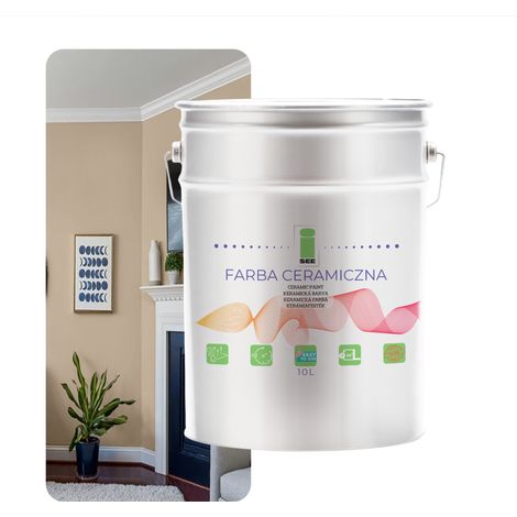 PITTURA MURALE IN CERAMICA LAVABILE BEIGE 10L DA NEGOZIO DI FABBRICA (1/5)