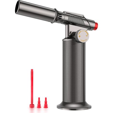 Rechargeable Metal Welding Torch for Welding, Crafts Adjustable Flame, Wind Resistant All-Metal Torch Non Slip Handle Continuous Flame, Up to 1300°C Gas Not Included (1/5)
