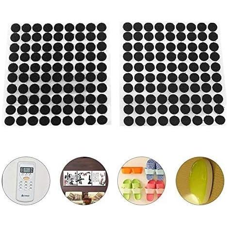 100 Pcs Scratch Autocollant Rond,10mm Cercles avec Crochets et Boucles Auto-adhésifs(Noir) (1/5)