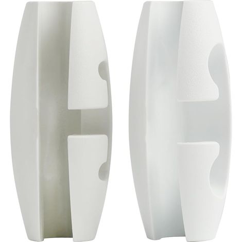 Lot de 2 suspensions torpilles raccourcies - 6,5 mm - Boucle de câble - Boucle de réglage de la longueur du fil - Sans coupe - Pour câbles de lampe, câbles de données (blanc) (1/5)